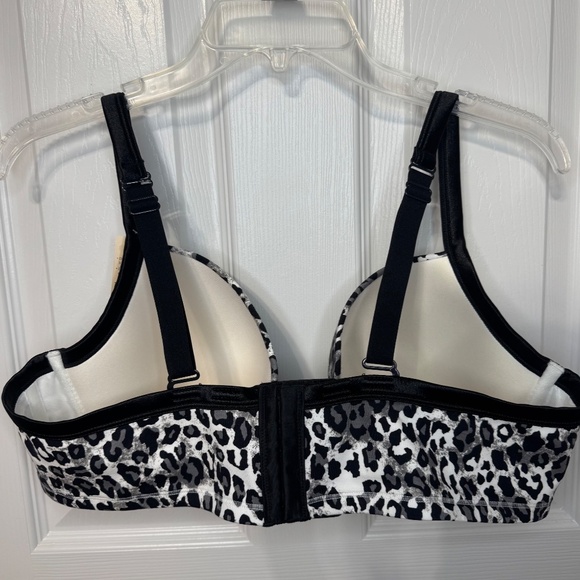 CACIQUE Plus Sz 44D/Leopard Print/ Padded Cups/Blk Straps/Underwire Bra/NWT - Picture 2 of 8